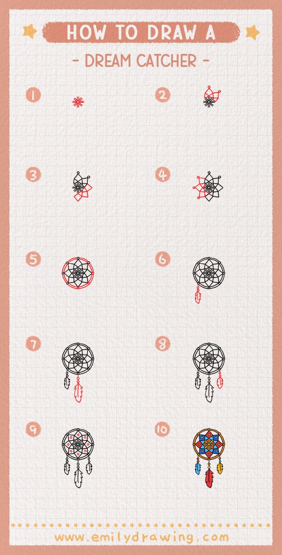 how to draw a dream catcher pinterest pin